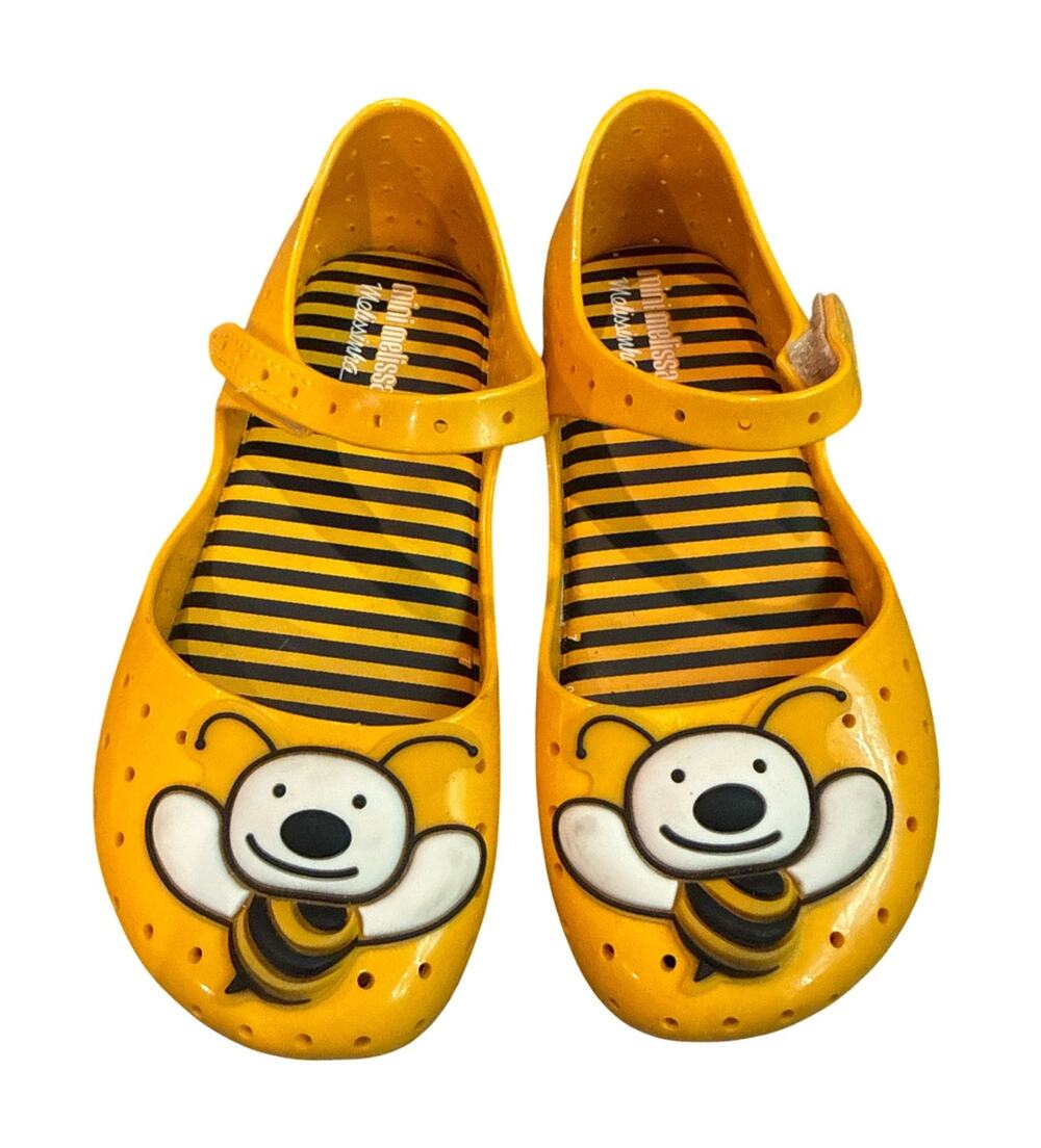 Mini Melissa Bee Jelly Shoes Girls US 11 Yellow Mary Jane EU 28/29